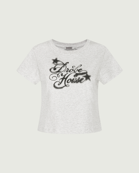 Faded Baby Tee - Melange White