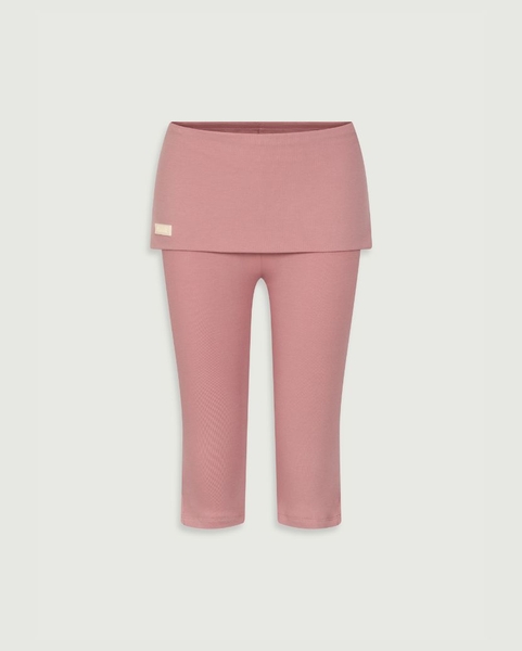 Foldover Capri Leggings - Pastel Pink