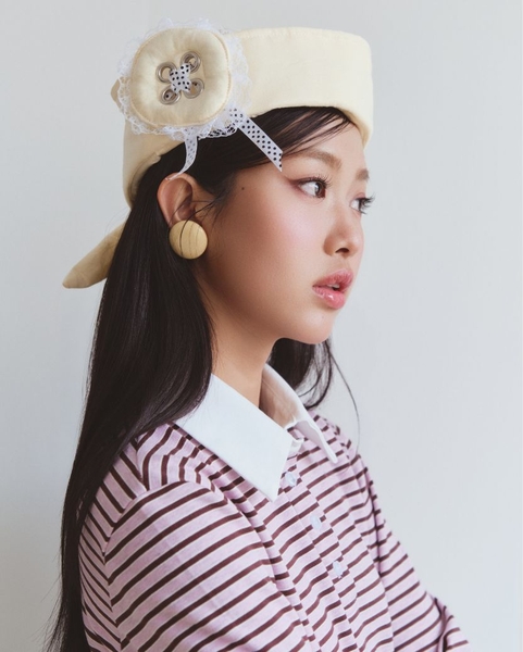 Cropped Long-sleeve Polo - Rose-wood