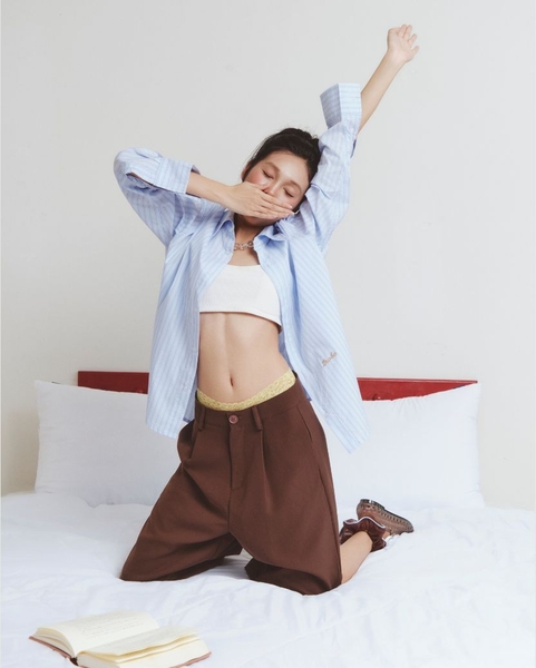 Striped Long-sleeve Shirt - Sky Blue