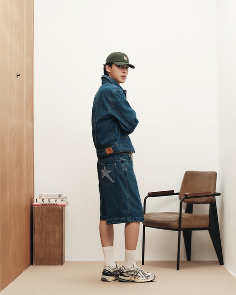 Star-Patch Denim Jorts - Classic Denim
