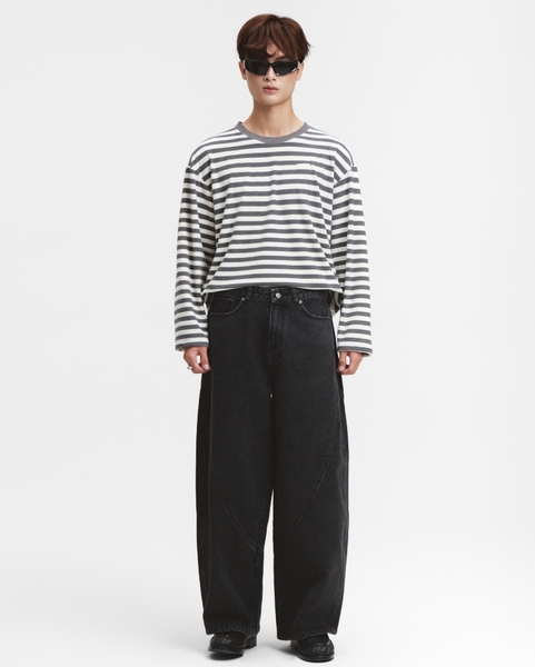 Autumn Striped Long-sleeve Tee - Chalk Grey