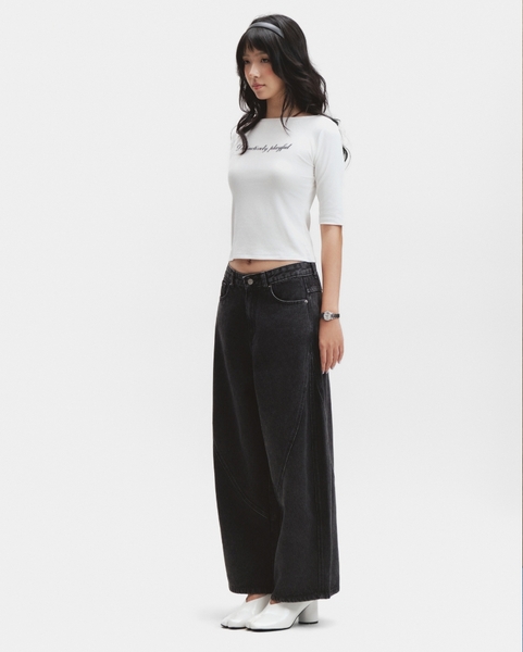 Contour Tee - Beige White