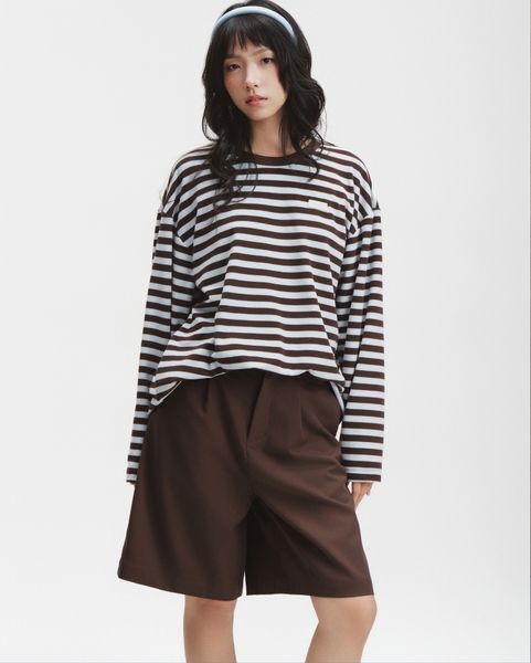 Autumn Striped Long-sleeve Tee - Chocoblue