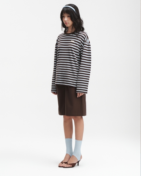 Autumn Striped Long-sleeve Tee - Chocoblue