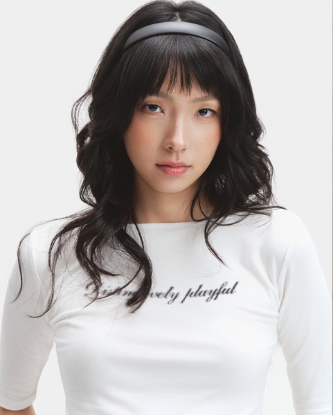 Contour Tee - Beige White