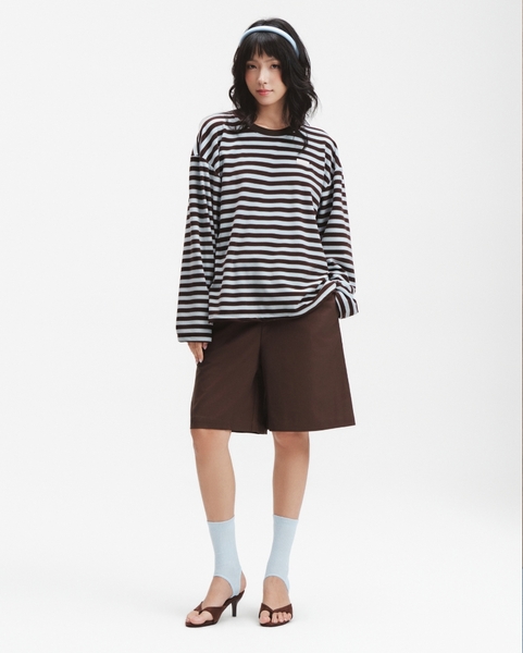 Autumn Striped Long-sleeve Tee - Chocoblue