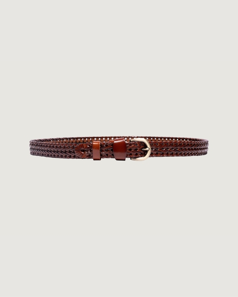 Braided Buckle Belt - Chestnut