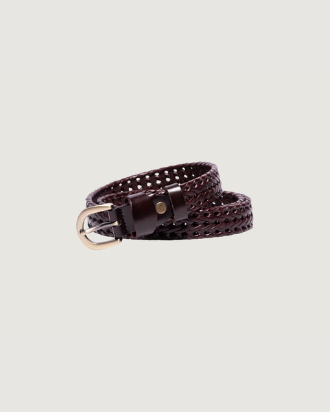 Braided Buckle Belt - Dark Chocolate