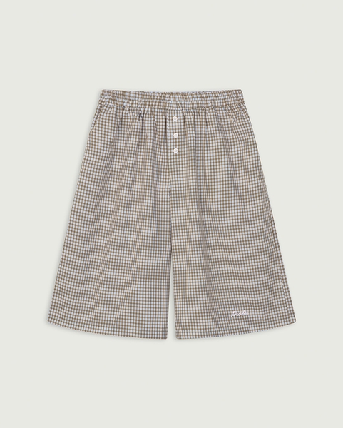 Easy Plaid Shorts - Blue & Tan