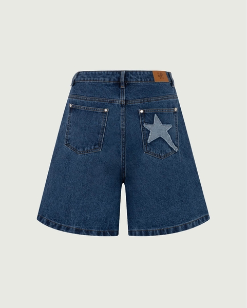 Star-Patch Denim Jorts - Classic Denim