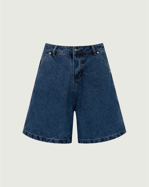 Star-Patch Denim Jorts - Classic Denim