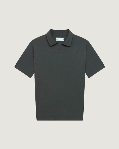 Scripted Laid-back Polo - Charcoal