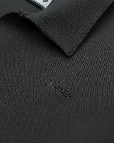 Scripted Laid-back Polo - Charcoal