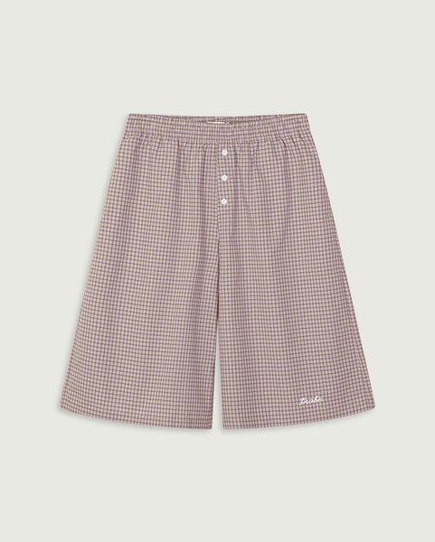 Easy Plaid Shorts - Lilac & Tan