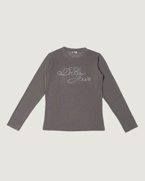 Sparkle Long-sleeve Paper Tee - Steel Grey