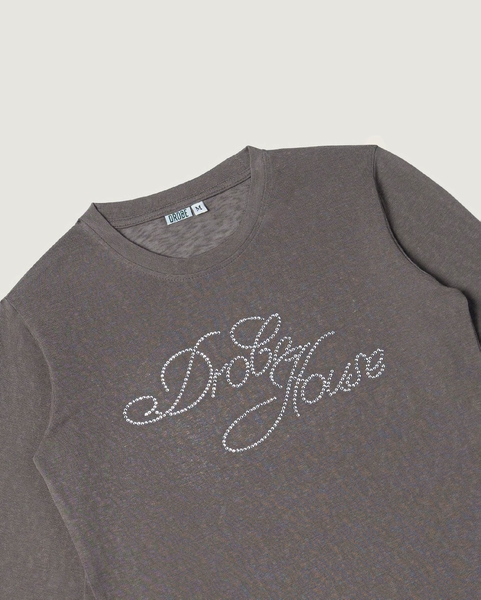 Sparkle Long-sleeve Paper Tee - Steel Grey