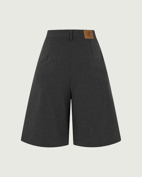 Striped Relaxed Shorts - Charcoal