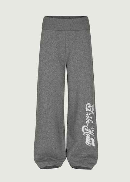 Foldover Straight Sweatpants - Heather Grey