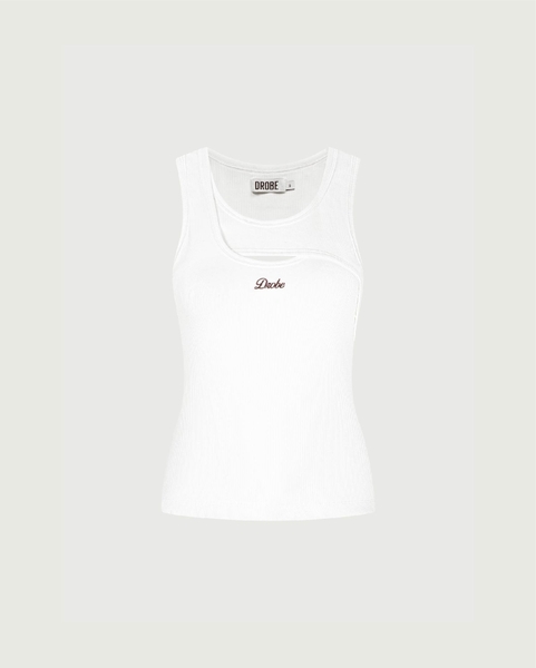 Essential Embroidered Tank - Off-white