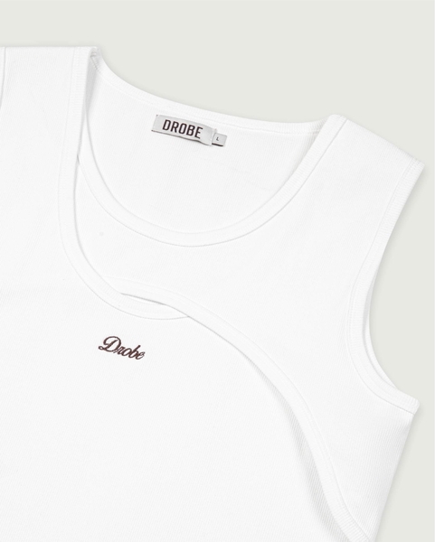 Essential Embroidered Tank - Off-white