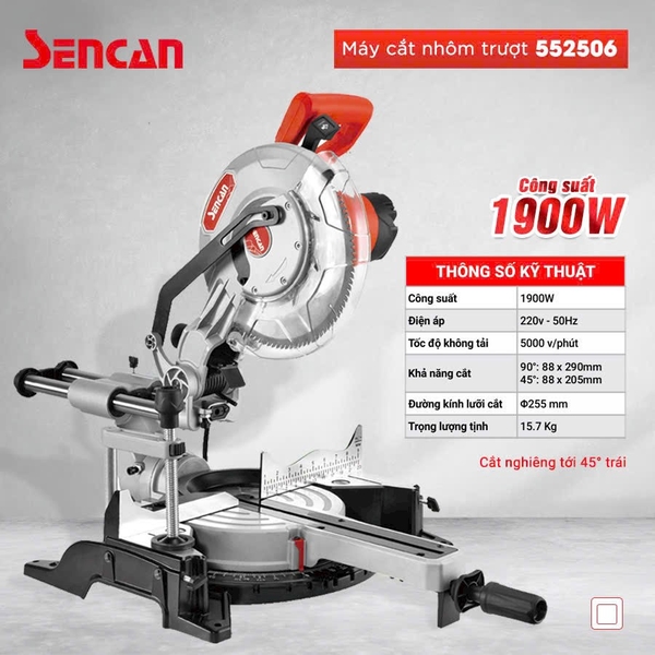 Máy cắt nhôm trượt Sencan 552506 -255mm