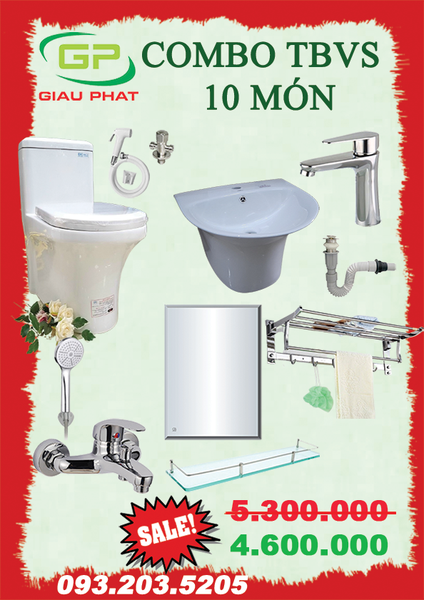 Combo thiết bị vệ sinh 10 món