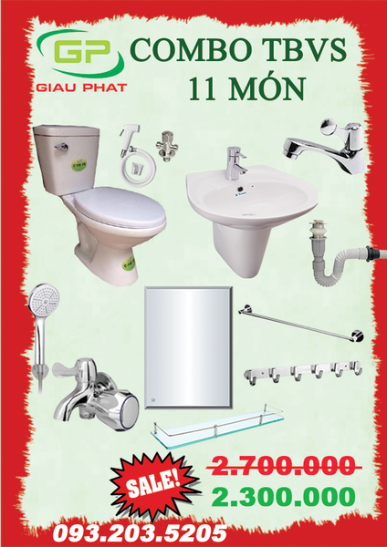 Combo thiết bị vệ sinh 11 món