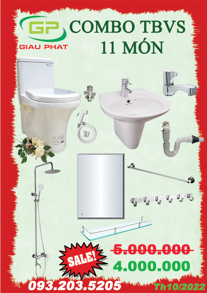 Combo thiết bị vệ sinh 11 món