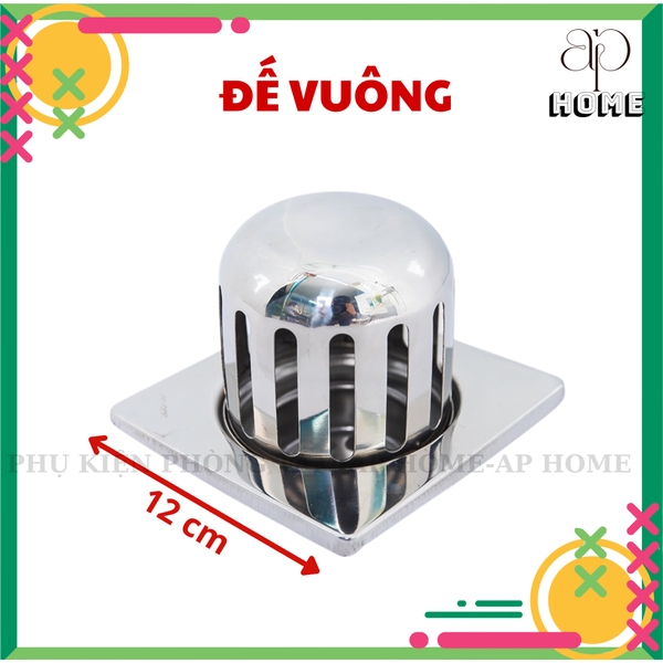 Cầu chắn rác ban công sân thượng bằng INOX - Cầu đế vuông phi 90