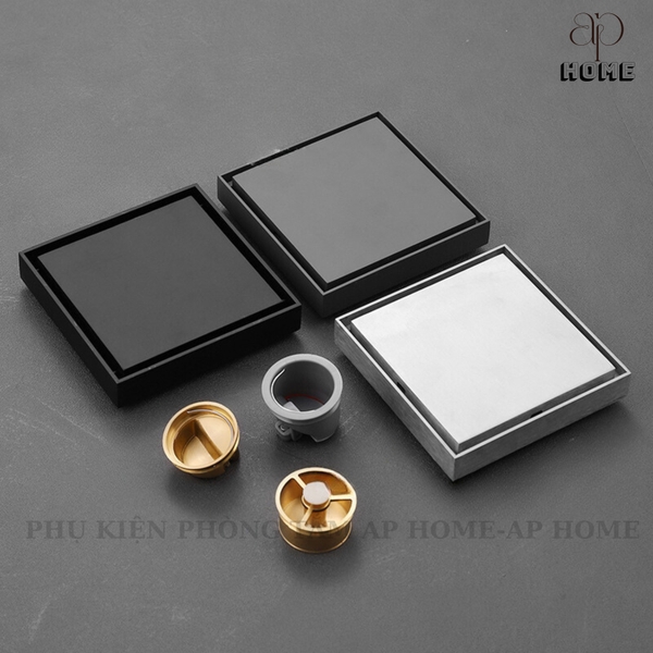 Phễu thoát sàn INOX đúc vuông ô gạch 10x10 và 12x12cm màu xám đen chống hôi chống côn trùng XÁM 10x10,Đồng đầu đạn Ø42-60