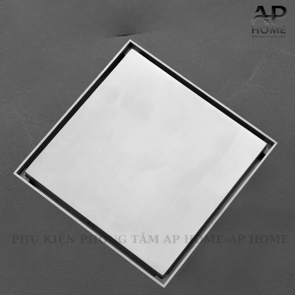 Phễu thoát sàn INOX đúc vuông ô gạch 10x10 và 12x12cm màu xám đen chống hôi chống côn trùng BẠC 12x12,INOX lật lớn Ø90