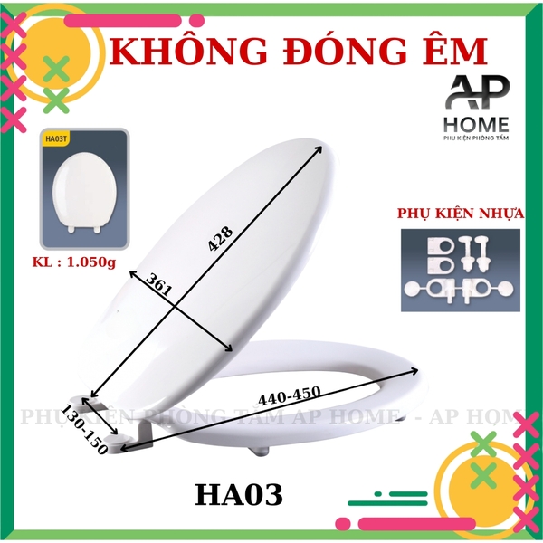 Nắp bồn cầu HA03 không êm