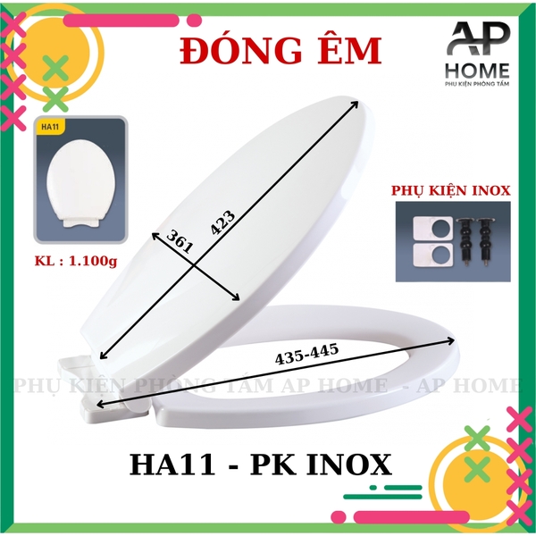 Nắp bồn cầu HA11 - PK INOX đóng êm