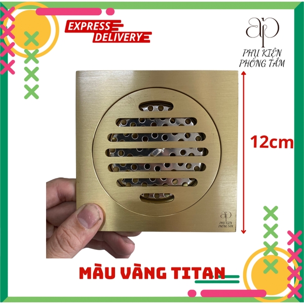 Phễu thoát nước bằng đồng đúc thu sàn chống hôi chống côn trùng hố ga chất liệu dày năng -   VÀNG TITAN 12x12