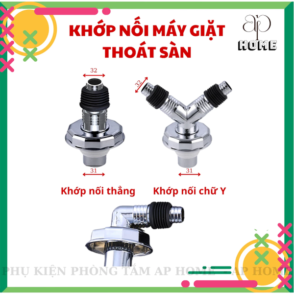 Phụ kiện khớp nối ống ruột gà máy giặt chậu bếp vào phễu thoát sàn chống mùi chống tràn - Khớp nối thẳng
