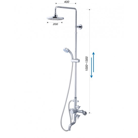 Sen Tắm Cây Nóng Lạnh Bát Tròn Tay Sen 3 chế độ CAESAR S488C