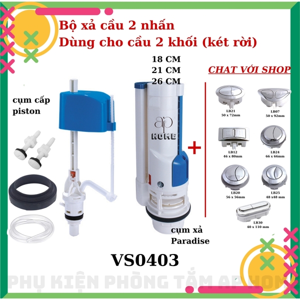Bộ xả bồn cầu VS0407N két rời