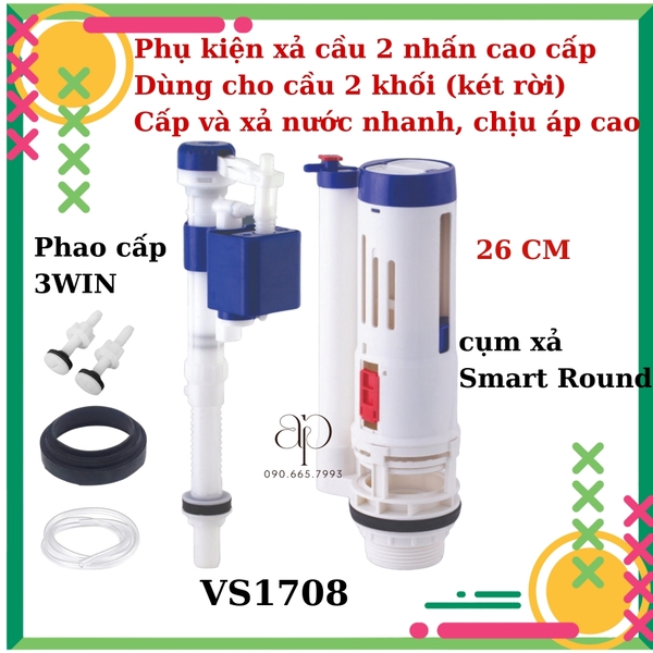 Bộ xả bồn cầu VS1708N két rời cao cấp