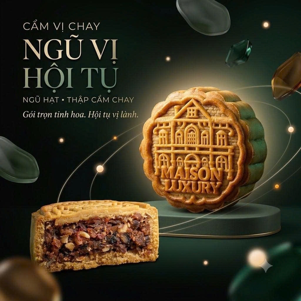 Bánh Trung Thu Cẩm Vị Chay Ngũ Hạt Maison Luxury