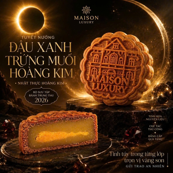 Bánh Trung Thu Đậu Xanh Trứng Muối Hoàng Kim Maison Luxury