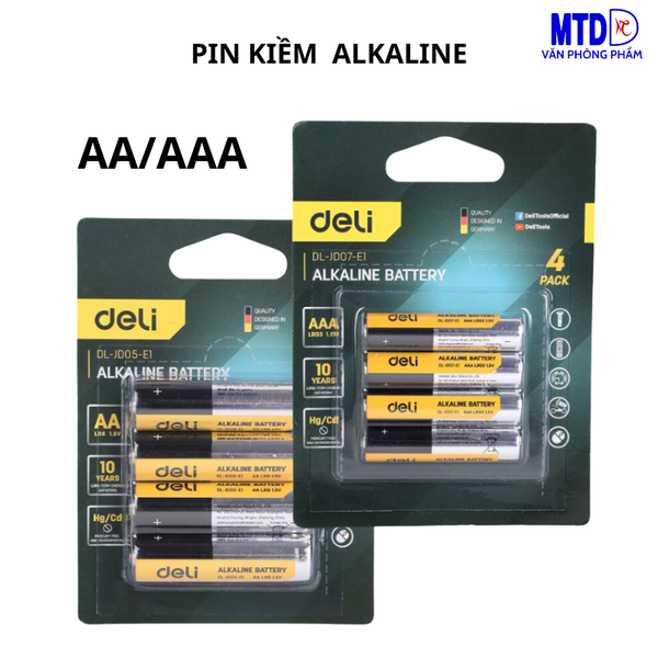 Pin kiềm Alkaline 2A/3A cao cấp , siêu bền  Deli - DL-JD07-E1/DL-LD05-E1-