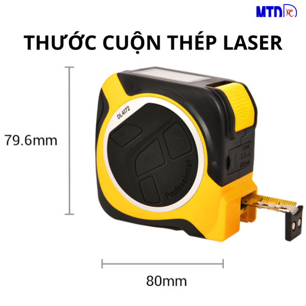 Thước Đo Khoảng Cách Laser Kết Hợp Thước Dây Thép Deli - Đo Laser 30m, Đo Thủ Công 5m - Màn Hình LED Hiển Thị Chính Xác-DL4172