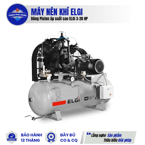 MÁY NÉN KHÍ PISTON ÁP SUẤT CAO ELGI 3-20 HP