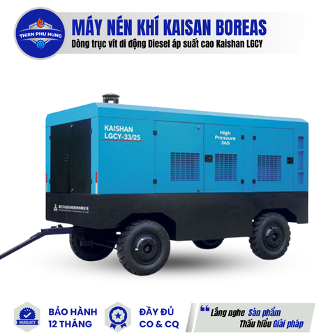 MÁY NÉN KHÍ VÍT DI ĐỘNG DIESEL ÁP SUẤT CAO KAISHAN LGCY