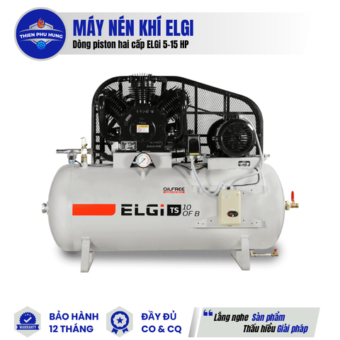 MÁY NÉN KHÍ PISTON HAI CẤP ELGI 5-15 HP