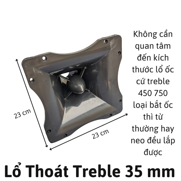 họng treble 750 hỏa tiển khuyết , 23 x 23 cm