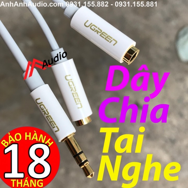 Dây chia tai nghe Ugreen chính hãng , bh 18 tháng