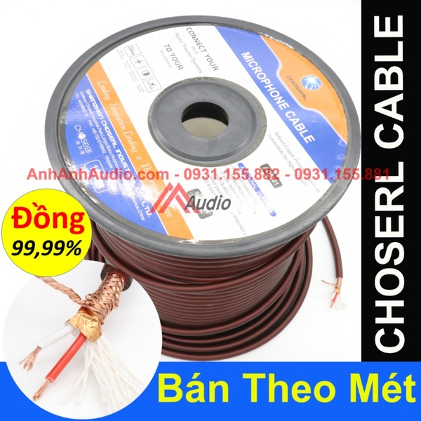 Dây tín hiệu Choserl 3 lỏi đồng , dây chống nhiểu đan lưới dầy đặc