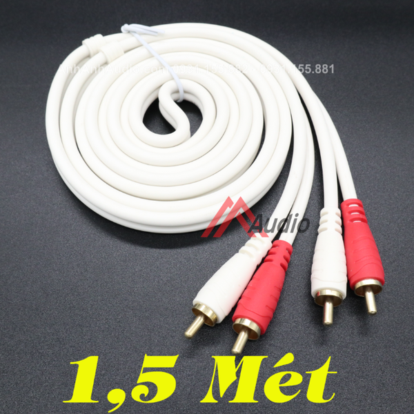 Dây AV 4 đầu 1,5 Mét trắng dẻo